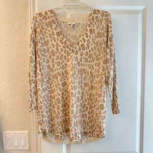 Joie Leopard Print V-Neck Women's Top